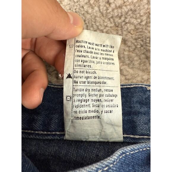 Carhartt Size 34x34 Denim Jeans Casual Pants Blue Button Zip Pocket Straight Leg - Picture 10 of 11